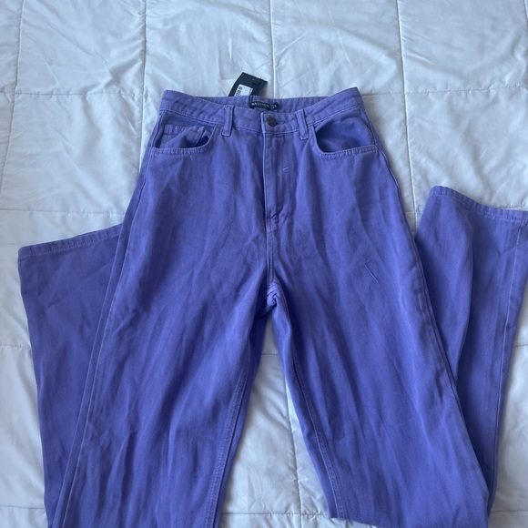 nasty gal purple straight leg pants - Picture 2 of 4